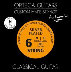 NYA44N Authentic Комплект струн для классической гитары 4/4, посеребренная медь, Ortega