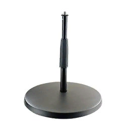 K&M 23320-300-55  микрофонная стойка, прямая, с круглым основанием, чёрная, 217-347 мм