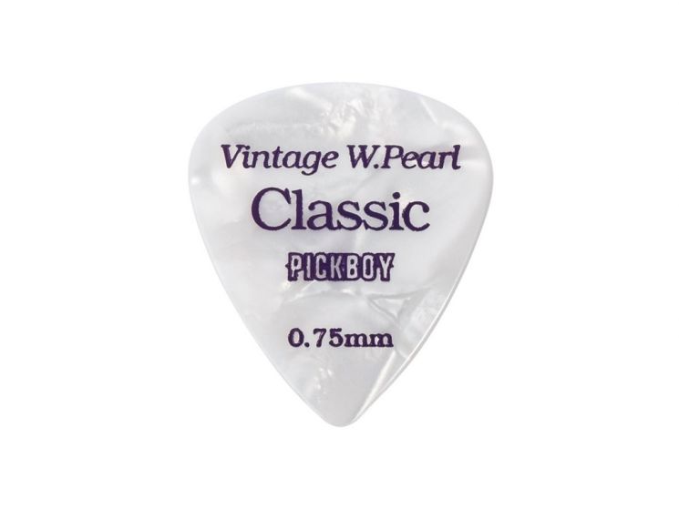 GP-14/075 Celluloid Vintage Classic White Pearl Медиаторы 50шт, толщина 0.75мм, Pickboy