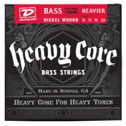 DBHCN55115 Heavy Core Комплект струн для бас-гитары, никелированные, 55-115, Dunlop