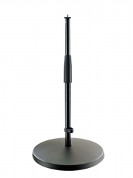 K&M 23323-300-55  микрофонная стойка, прямая, с круглым основанием, чёрная, 350-570 мм